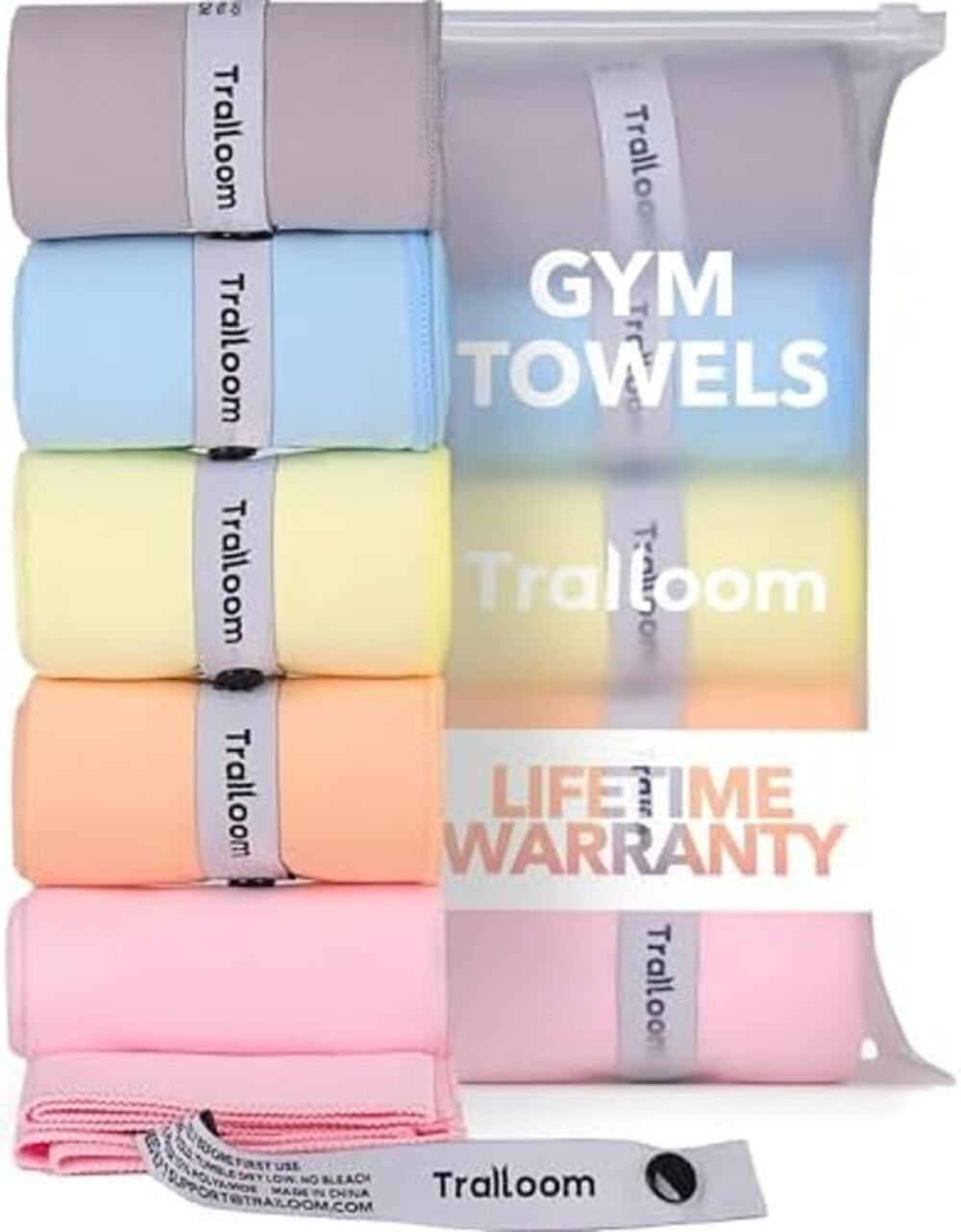 Trailoom Microfiber Gym Towels, Quick Dry, Highly Absorbant Pastels